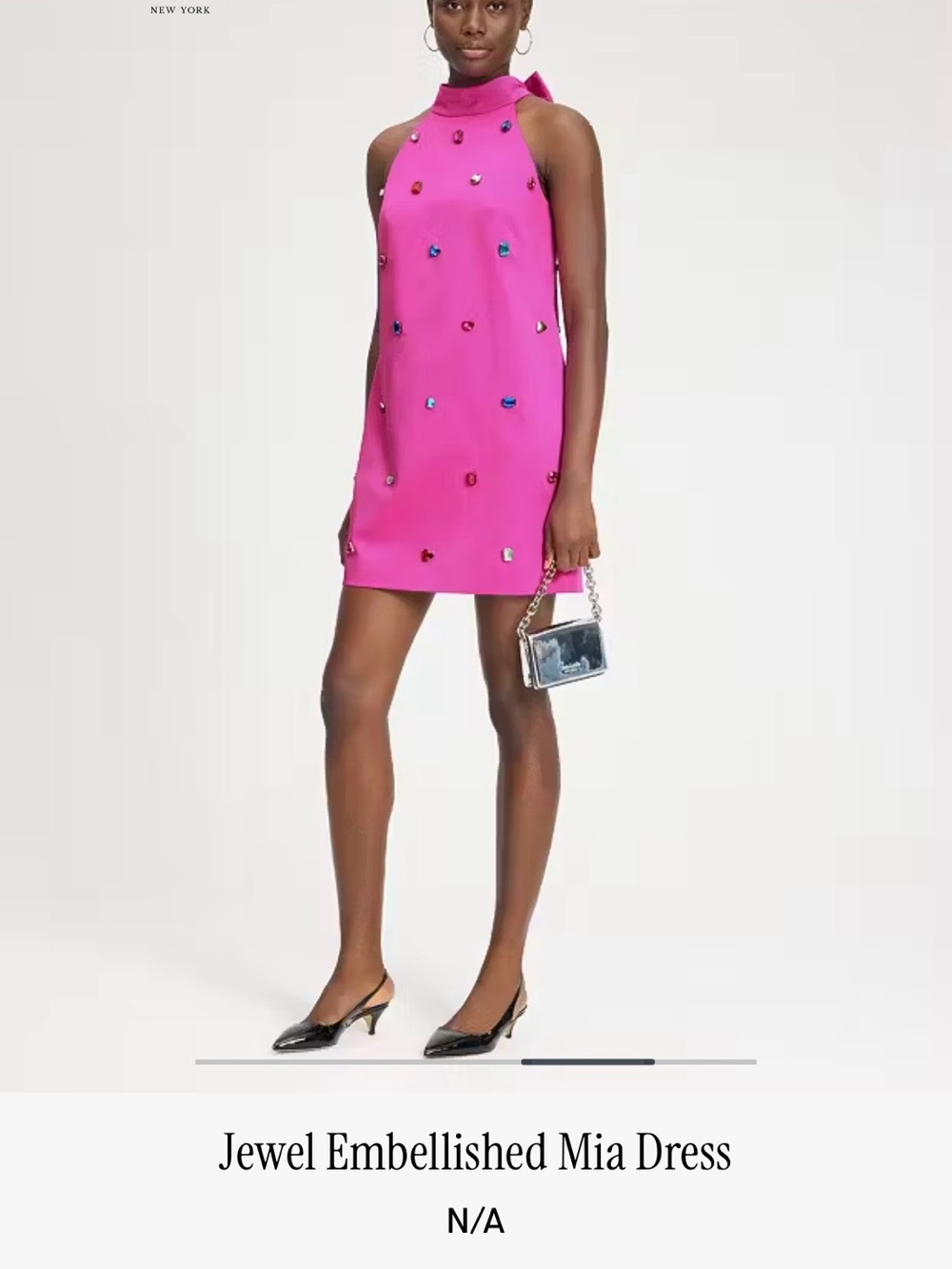kate spade Hot Pink Jewel-Embellished Mini Dress - Picture 2 of 5